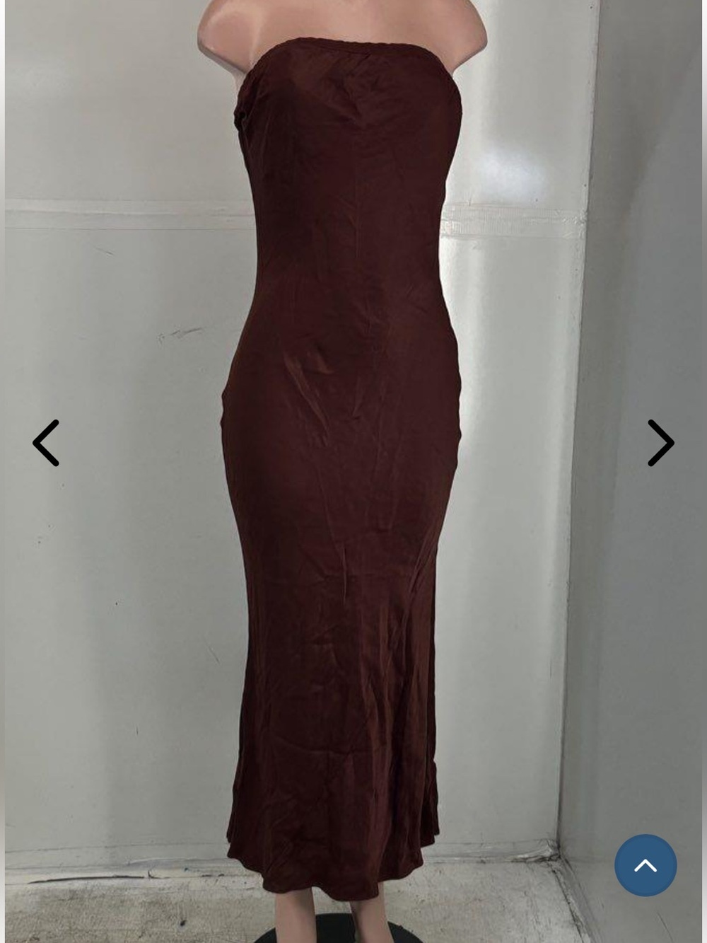 Anthropologie Strapless Reddish-Brown Maxi Dress